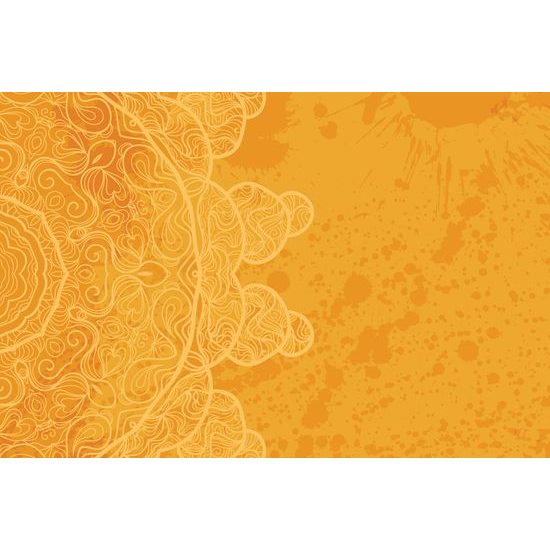 Obraz oranžová Mandala s abstraktními prvky