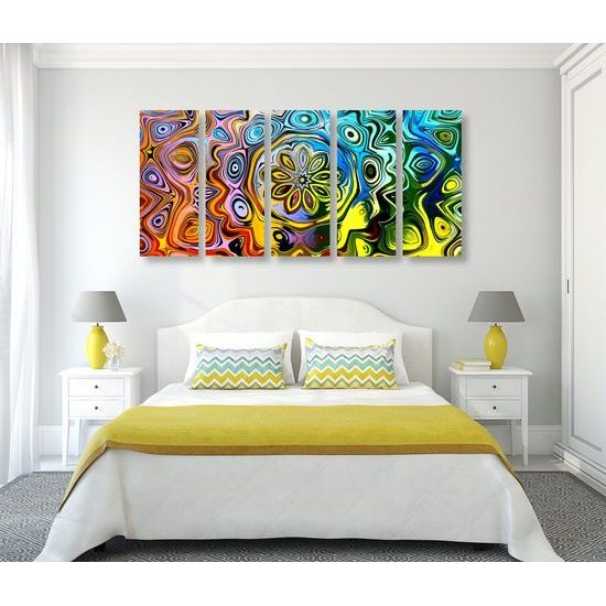 5-dílný obraz abstraktní halucinace