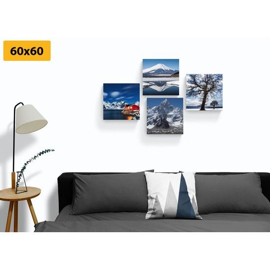 Set obrazů zimní krajina