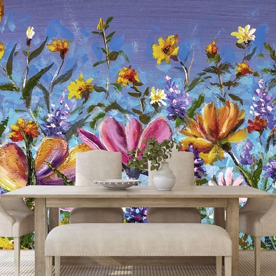 Jedinečná tapeta barevné luční květiny