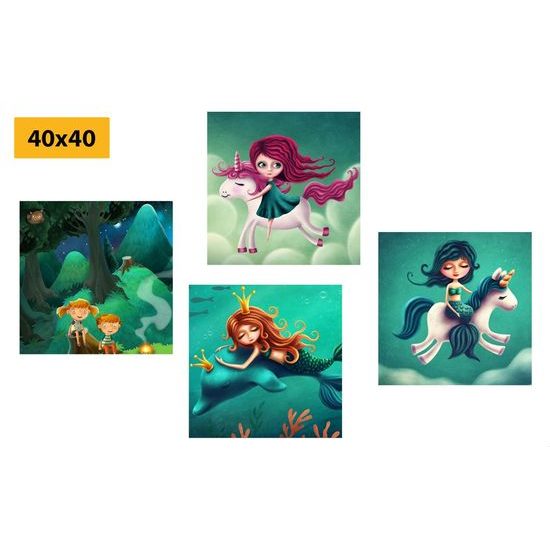 Set obrazů kouzelná krajina