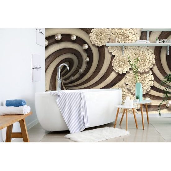 Samolepící tapeta spirála v zemitých barvách