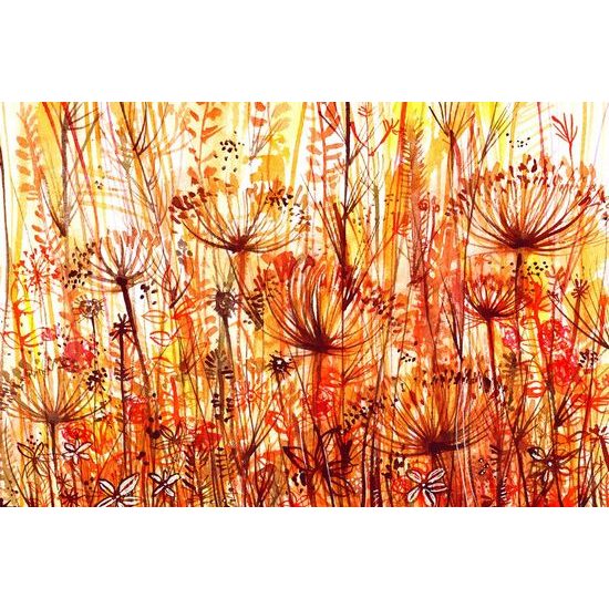 Samolepící tapeta jednoduchost oranžových květin