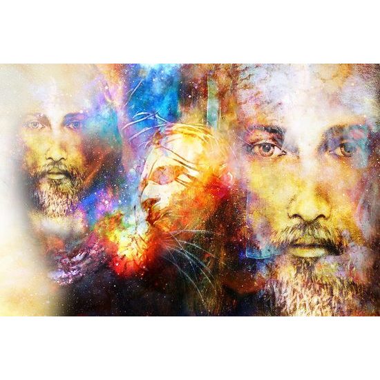 Samolepící tapeta Stvořitel na nebeském pozadí