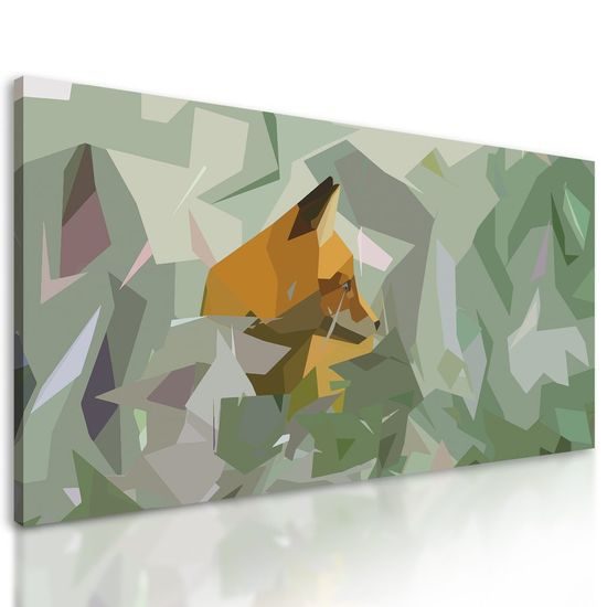 Obraz liška na abstraktním pozadí
