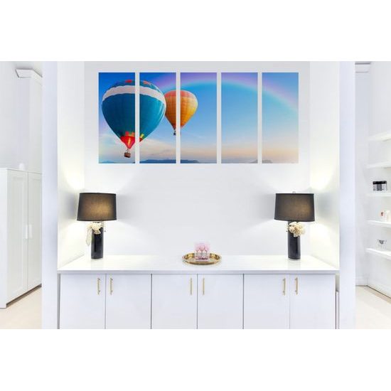 5-dílný obraz vyhlídkový let balónem