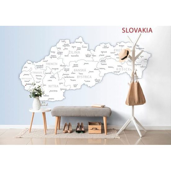 Tapeta podrobná mapa Slovenské republiky