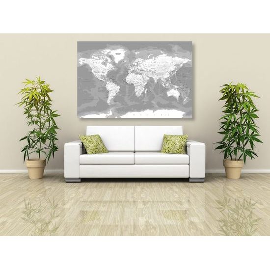 Obraz mapa států v černobílém provedení