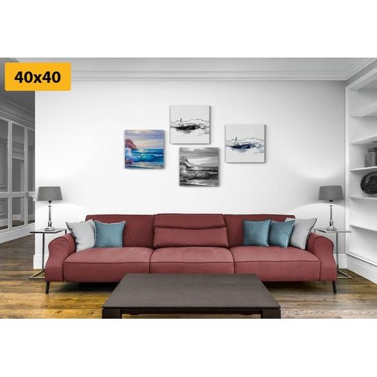 Set obrazů minimalismus v malbách moře