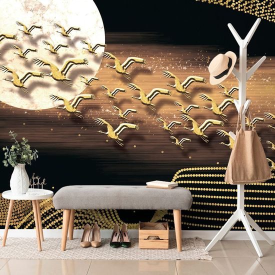 Tapeta let ptáků při úplňku měsíce