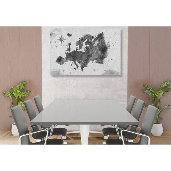 Obraz na korku šedá mapa Evropy s retro nádechem
