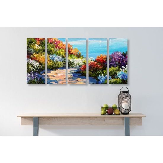 5-dílný obraz nádherné modré moře