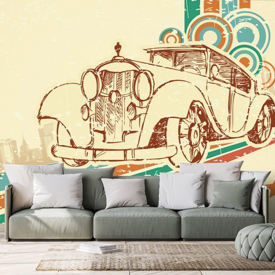 Tapeta auto v abstraktním barevném provedení