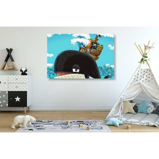 Obraz plovoucí velryba s pirátskou lodí
