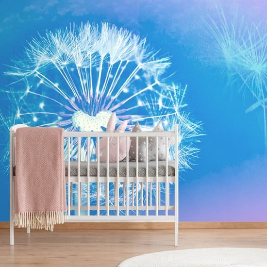 Originální tapeta pampeliška s modrým pozadím