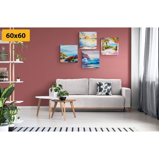 Set obrazů přímořská krajina