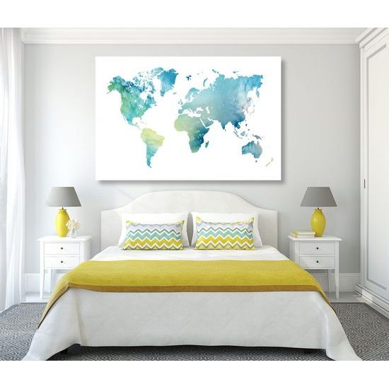 Obraz nádherná akvarelová mapa světa