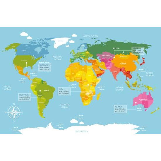 Obraz na korku poutavá mapa světa