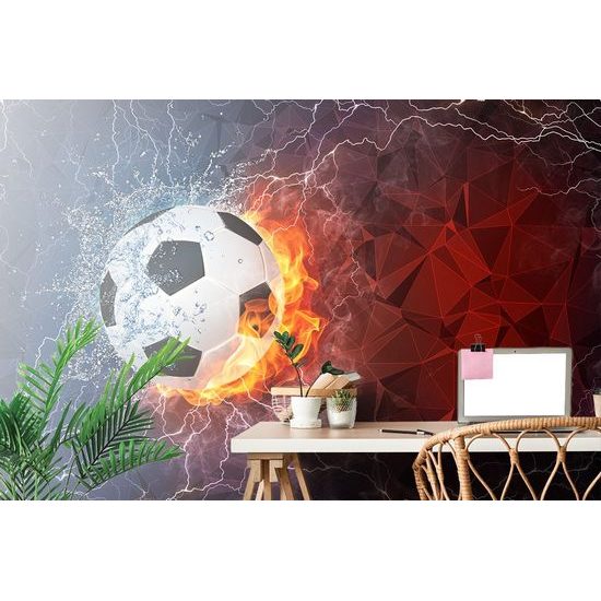 Samolepící tapeta fotbalový míč s abstraktním pozadím