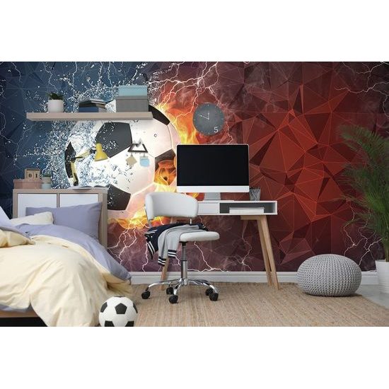 Samolepící tapeta fotbalový míč s abstraktním pozadím