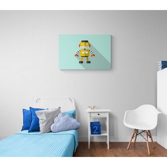Tapeta zábavný žlutý robot