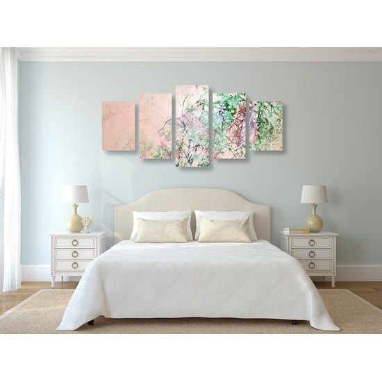 5-dílný obraz neobvyklá abstrakce větví