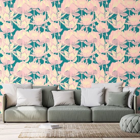 Tapeta jemná růžová leknína