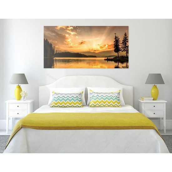 Obraz jezero v objetí hor