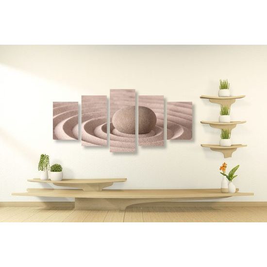 5-dílný obraz hladký kámen