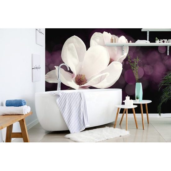 Samolepící tapeta nádherná magnolie na abstraktním pozadí