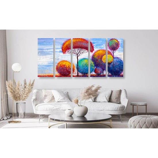 5-dílný obraz podzim ve vintage provedení