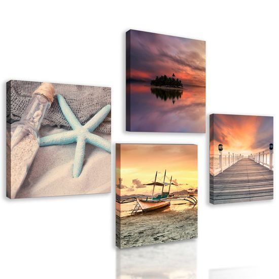 Set obrazů romantická dovolená v ráji