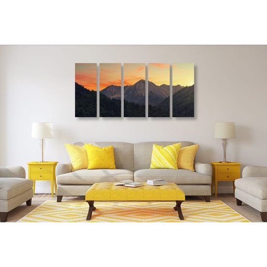 5-dílný obraz krása horského štítu