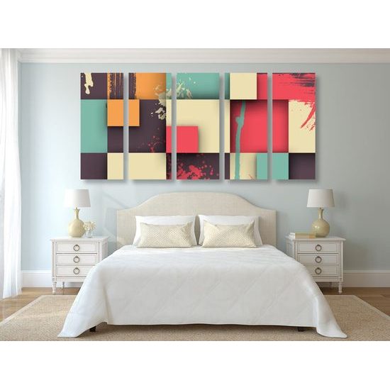 5-dílný obraz umělecká abstrakce