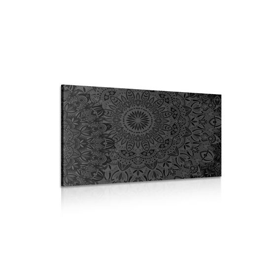Obraz moderní Mandala v černobílém provedení
