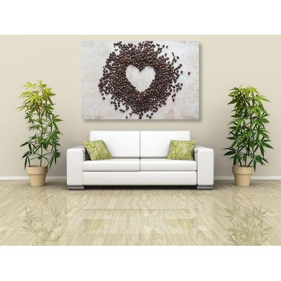 Obraz láska a kávová zrna