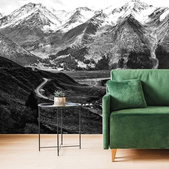 Fototapeta černobílé panorama hor