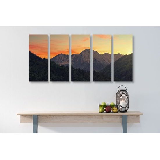 5-dílný obraz krása horského štítu