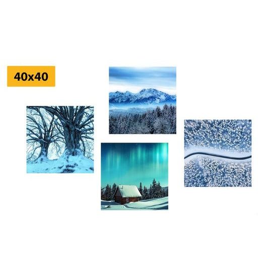 Set obrazů zimní období