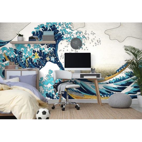 Tapeta imitace Velké vlny z Kanagawa - K. Hokusai