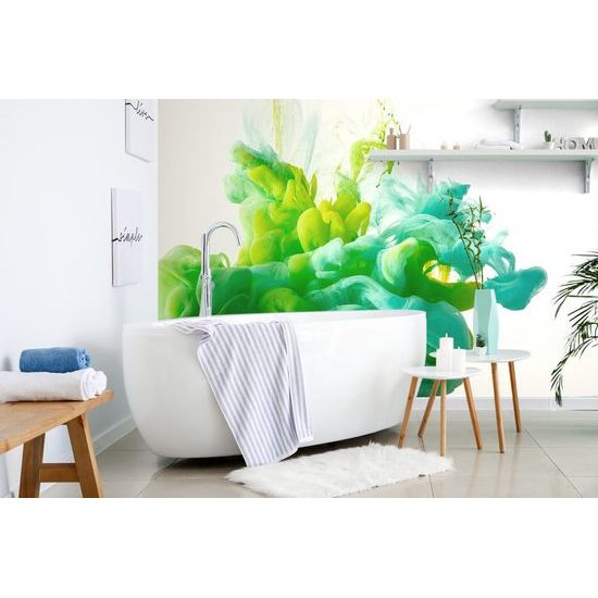 Nádherná samolepící tapeta zelená exploze barev