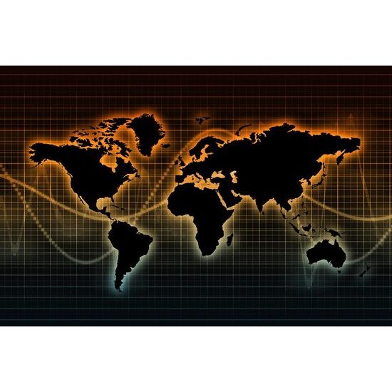Samolepící tapeta mapa světa na neobyčejném pozadí