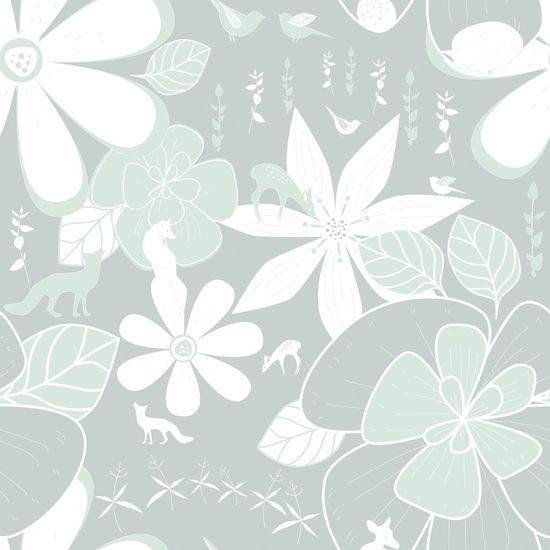 Samolepící tapeta zvířata na květinovém pozadí