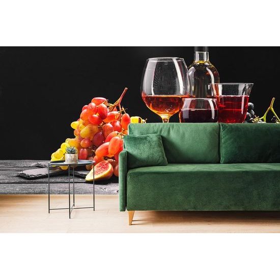 Samolepící fototapeta vinné zátiší s hroznem