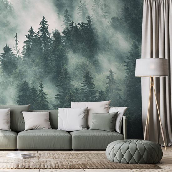 Samolepící fototapeta stromy zahalené do mlhy