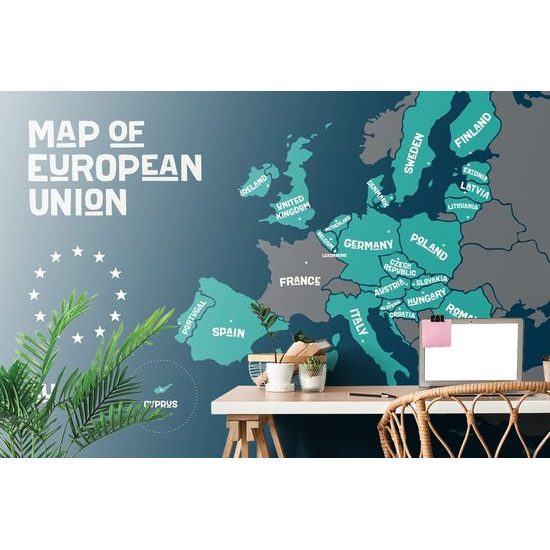 Samolepící tapeta mapa Evropské unie v moderním provedení