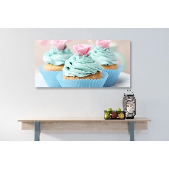 Obraz lahodné muffiny v pastelových barvách