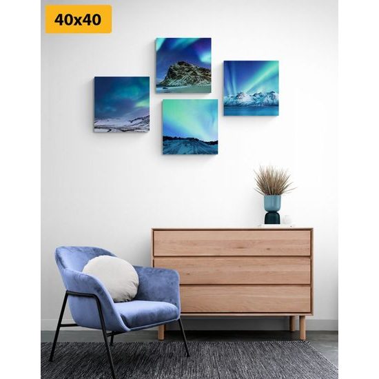 Set obrazů okouzlující polární záře