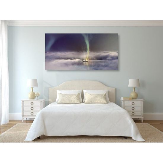 Obraz hvězdná obloha nad zamrzlým jezerem