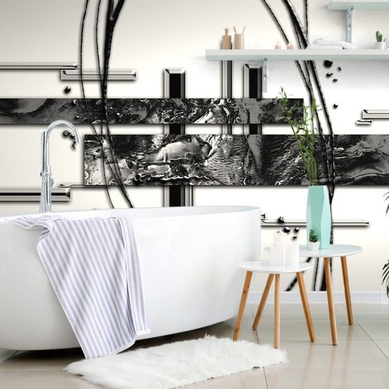 Tapeta černobílá elegance abstrakce